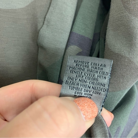 Anthropologie Marrakech Sherpa Collar Green Camo Moto Jacket Size Small - Picture 13 of 15